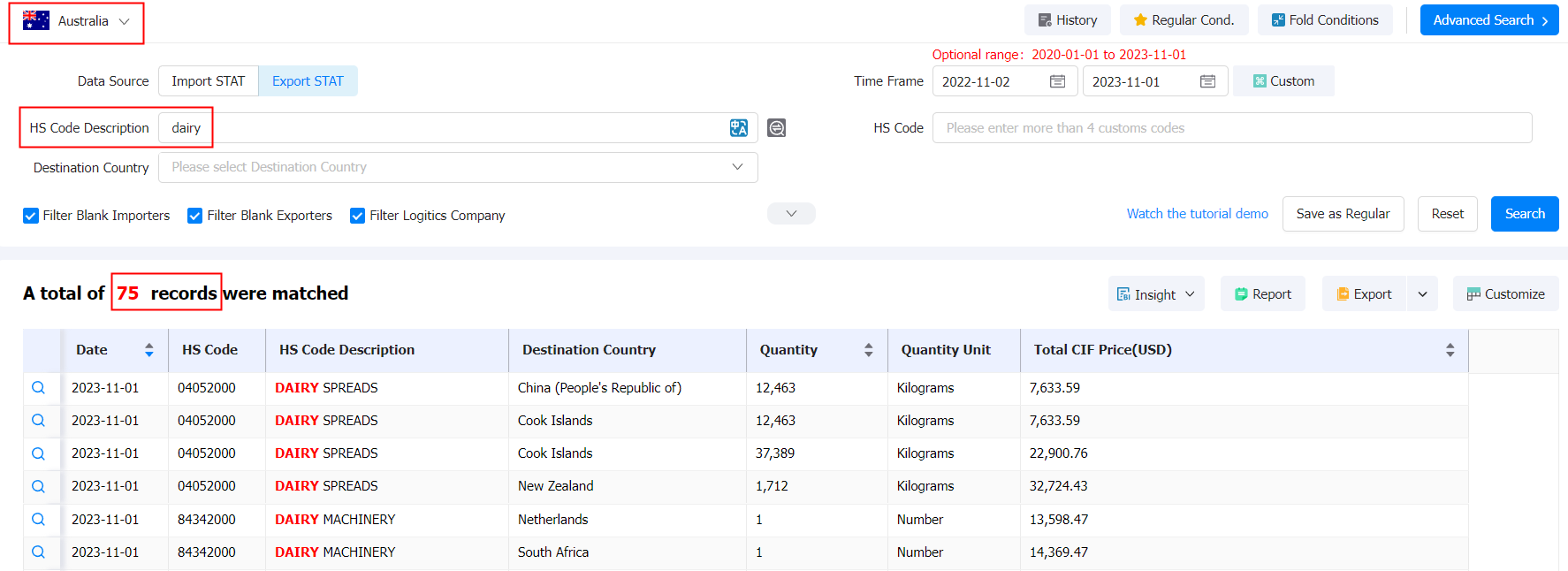 australia export data,australian export,australian export data